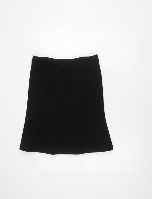 H&M Women’s Black Pencil Skirt, Size 8, Button Detail