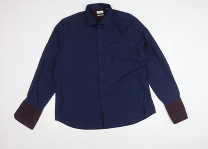 Mens UK Collar Size 18 NEXT Smart Blue  Dress Shirt