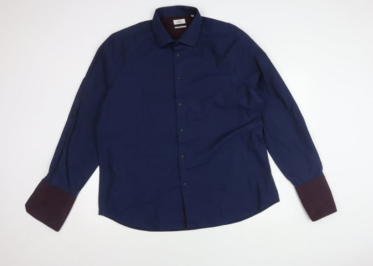 Mens UK Collar Size 18 NEXT Smart Blue  Dress Shirt