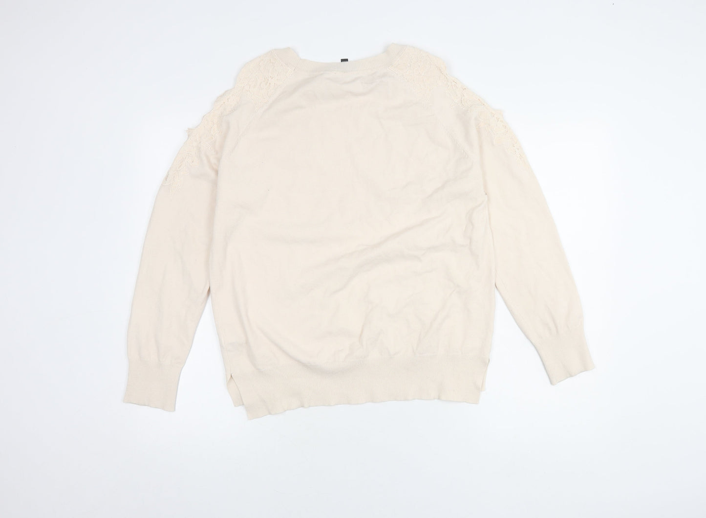 Womens UK Size 14 Topshop Beige Pullover Jumper
