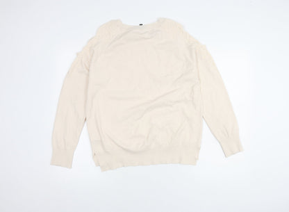 Womens UK Size 14 Topshop Beige Pullover Jumper