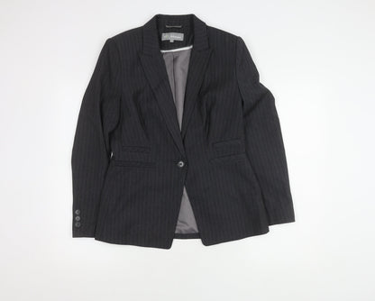 Marks and Spencer Women's Black Pinstripe Blazer Size 12
