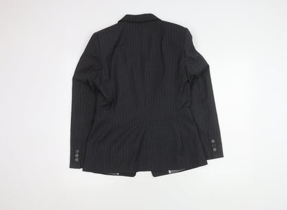 Marks and Spencer Women's Black Pinstripe Blazer Size 12