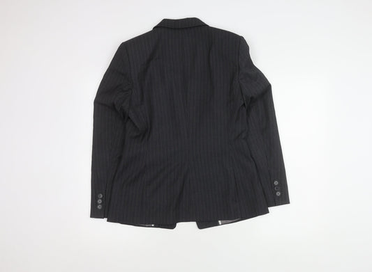 Marks and Spencer Women's Black Pinstripe Blazer Size 12