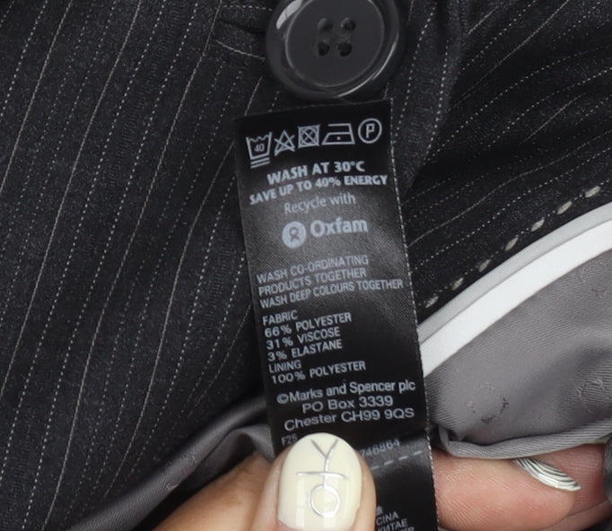 Marks and Spencer Women's Black Pinstripe Blazer Size 12