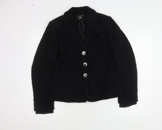 Banana Republic Women's Black Wool Bouclé Blazer Size 10