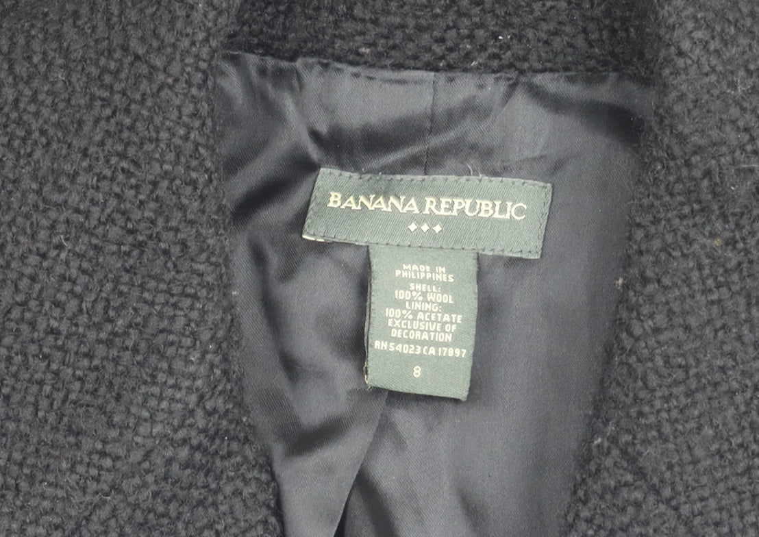 Banana Republic Women's Black Wool Bouclé Blazer Size 10