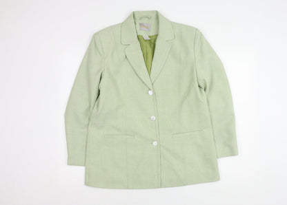 Daxon Women's Green Blazer Size 16 Long Notch Lapel