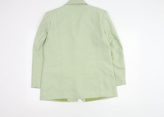 Daxon Women's Green Blazer Size 16 Long Notch Lapel
