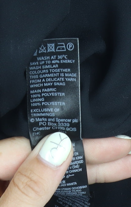 Marks and Spencer Women Black Red Bouclé Blazer Size 12