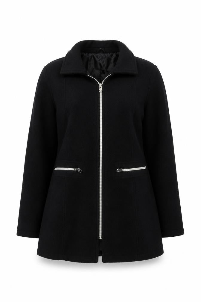 Womens UK Size 10 La Redoute Black Full Zip