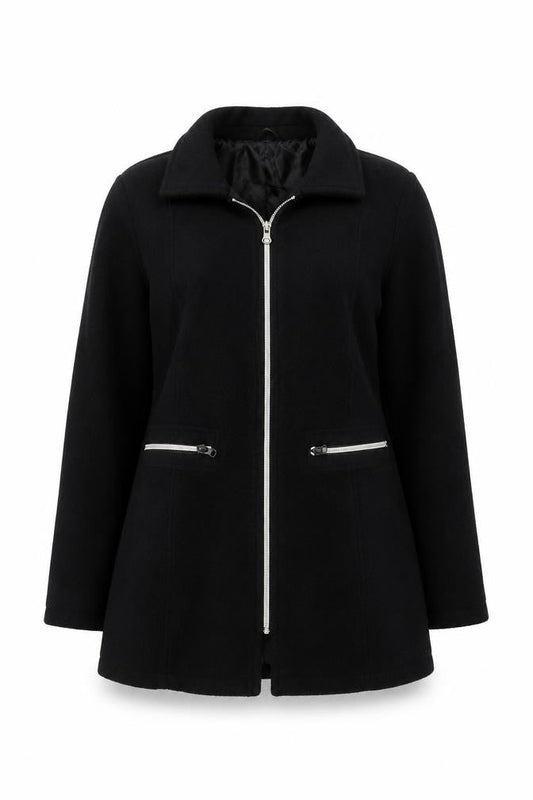 Womens UK Size 10 La Redoute Black Full Zip