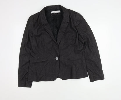 Jaeger Women's Black Regular Fit Blazer, Size 14