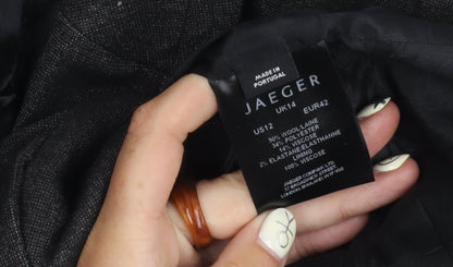 Jaeger Women's Black Regular Fit Blazer, Size 14