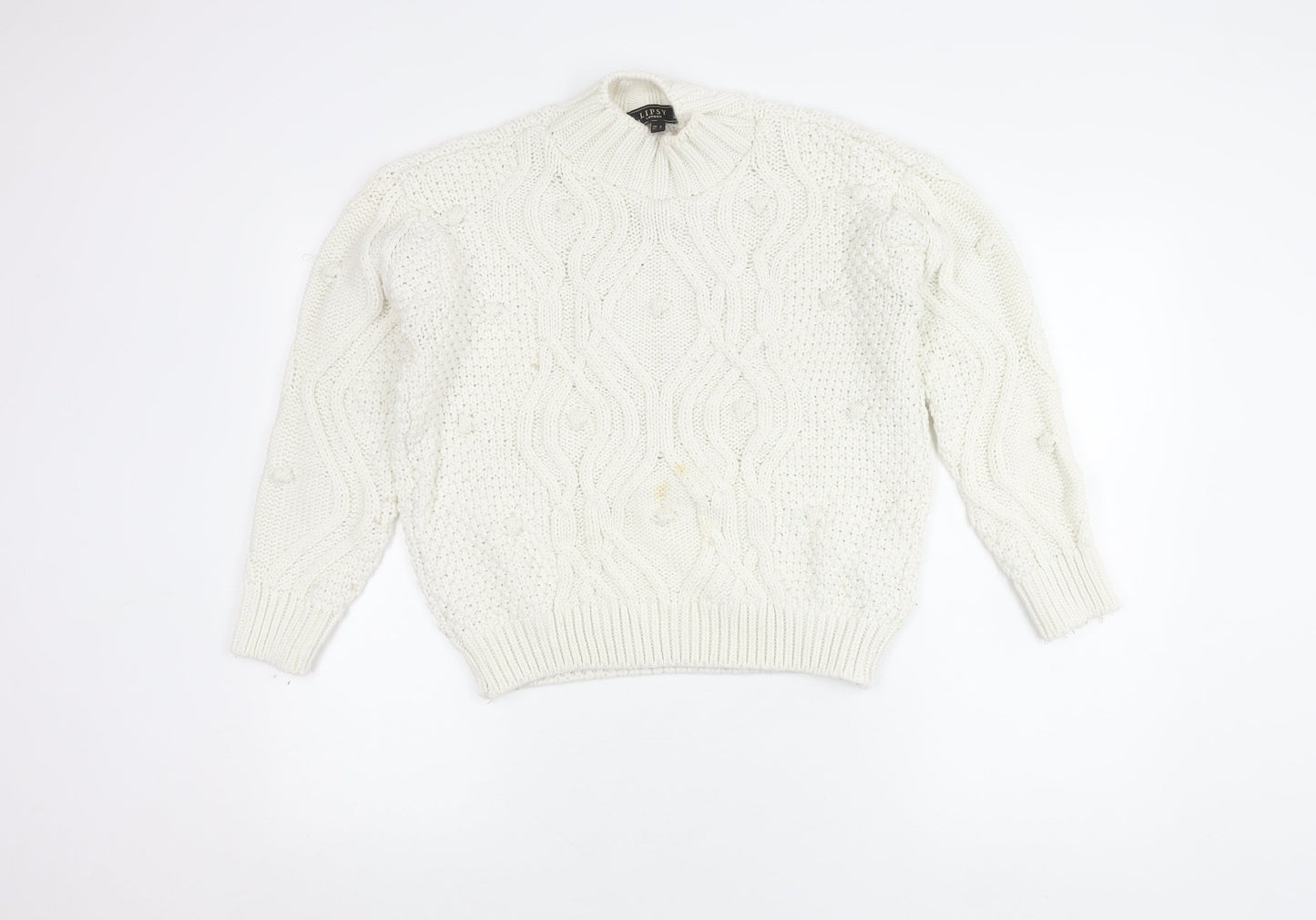 Womens UK Size 8 Lipsy White Pullover Jumper