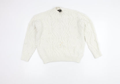 Womens UK Size 8 Lipsy White Pullover Jumper