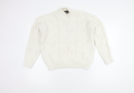 Womens UK Size 8 Lipsy White Pullover Jumper