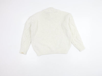 Womens UK Size 8 Lipsy White Pullover Jumper
