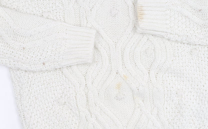 Womens UK Size 8 Lipsy White Pullover Jumper