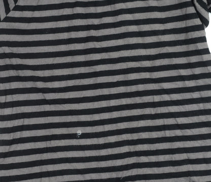 New Look Women's Black Striped High Neck T-Shirt Size 16