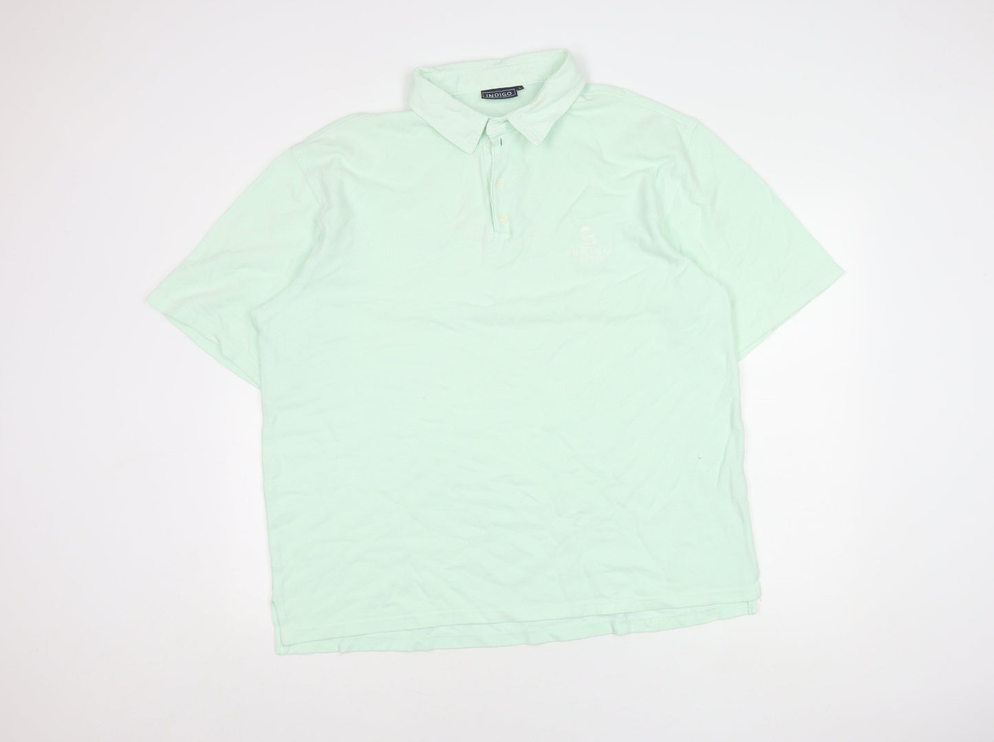 Indigo Men's Green Polo Shirt L Size Short Sleeve Casual