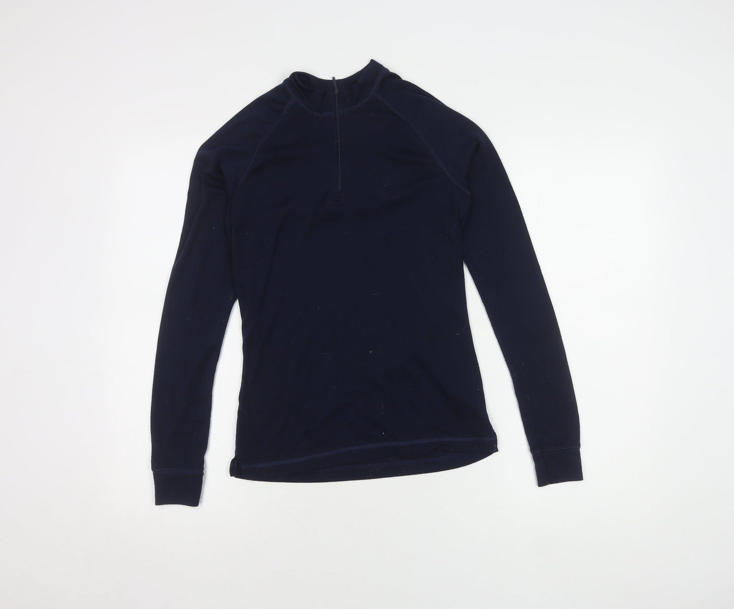 Blue Women's High Neck Zip Sweatshirt, Long Sleeve