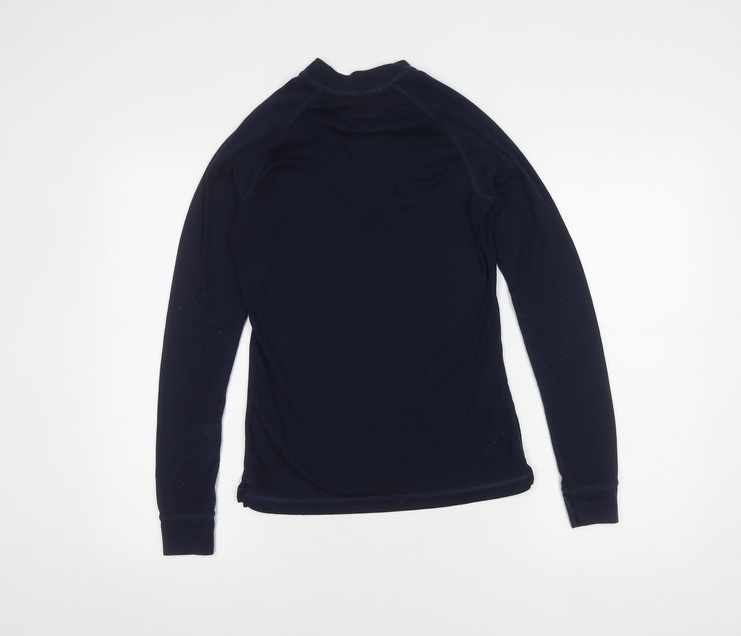 Blue Women's High Neck Zip Sweatshirt, Long Sleeve
