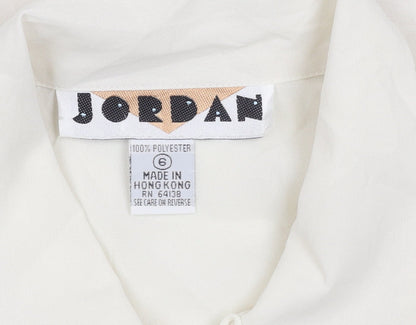 Jordan Womens Ivory Button-Up Embroidered Shirt Size 8
