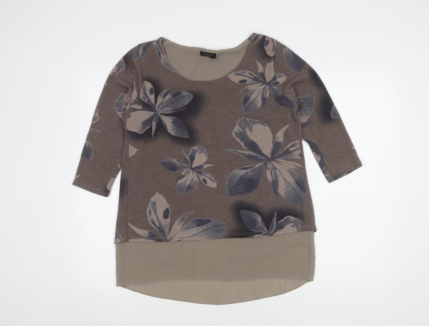 Womens UK Size S Luca Vanucci Brown Tunic Blouse