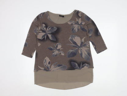 Womens UK Size S Luca Vanucci Brown Tunic Blouse