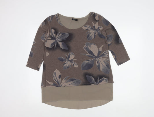 Womens UK Size S Luca Vanucci Brown Tunic Blouse