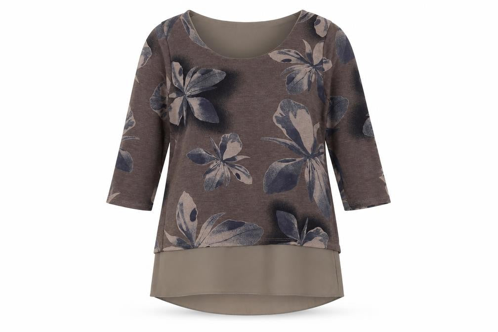 Womens UK Size S Luca Vanucci Brown Tunic Blouse