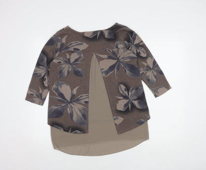 Womens UK Size S Luca Vanucci Brown Tunic Blouse