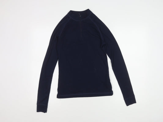 Womens UK Size 10 Mountain Warehouse Blue Henley Sweatshirt