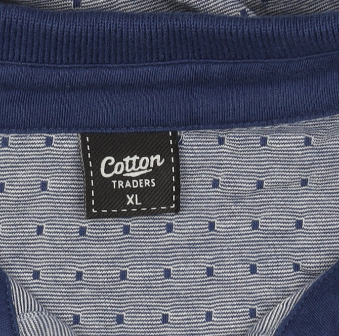 Cotton Traders Men's XL Blue Polo Short Sleeve Casual