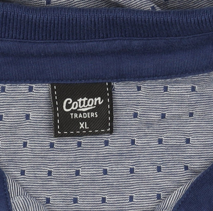 Cotton Traders Men's XL Blue Polo Short Sleeve Casual