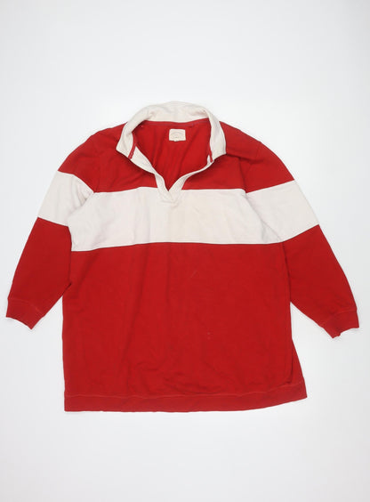 Womens UK Size 20 NEXT Red Henley Sweatshirt
