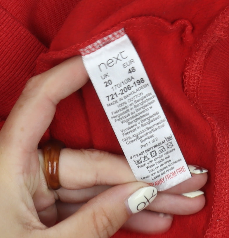 Womens UK Size 20 NEXT Red Henley Sweatshirt