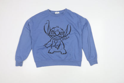 Womens UK Size 10 Disney Blue Pullover Sweatshirt
