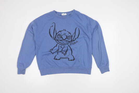 Womens UK Size 10 Disney Blue Pullover Sweatshirt