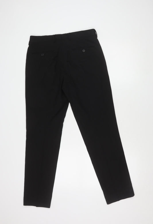 Marks and Spencer Men's Black Slim Trousers 30/SHT