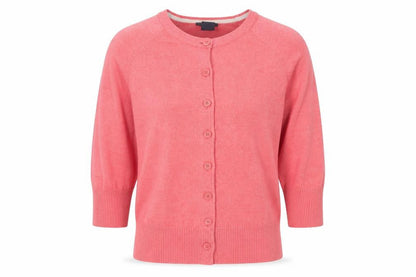 Gap Womens Pink Cardigan M Round Neck 3/4 Sleeve