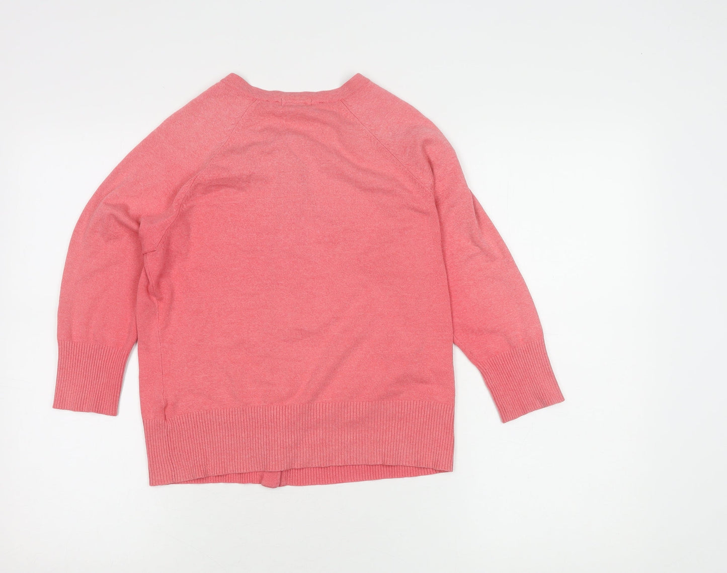 GAP Womens Pink Cardigan M Round Neck 3/4 Sleeve