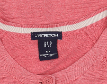 GAP Womens Pink Cardigan M Round Neck 3/4 Sleeve