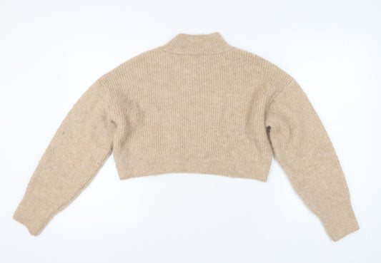 Womens UK Size M Topshop Beige Pullover Jumper