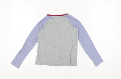 FatFace Girls Grey Blue Penguin T-Shirt 7-8 Years - Winter Style