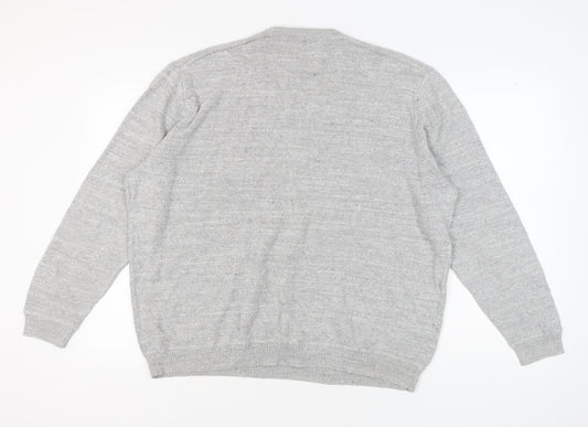 Mantaray Men's Grey V-Neck Cotton Pullover 2XL