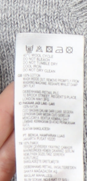 Mantaray Men's Grey V-Neck Cotton Pullover 2XL