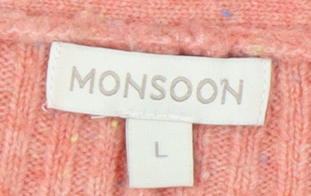 Womens UK Size L Monsoon Pink Pullover Jumper