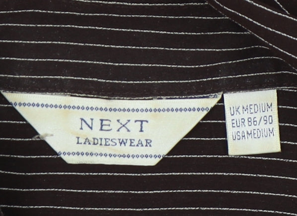 Womens UK Size M NEXT Brown Basic Button-Up